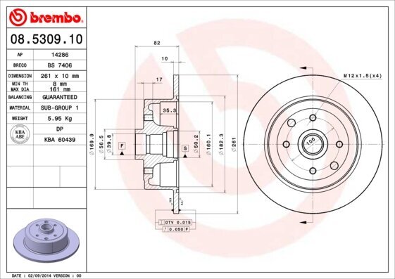 Bremsscheibe BREMBO 08.5309.10