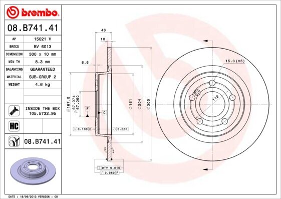 Bremsscheibe BREMBO 08.B741.41