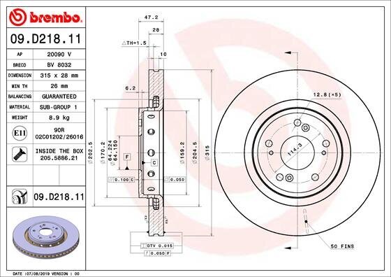 Bremsscheibe BREMBO 09.D218.11