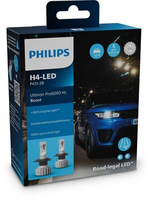 Glühlampe, Fernscheinwerfer 12 V 18 W Umrüstung H4 auf LED PHILIPS 11342U60BX2