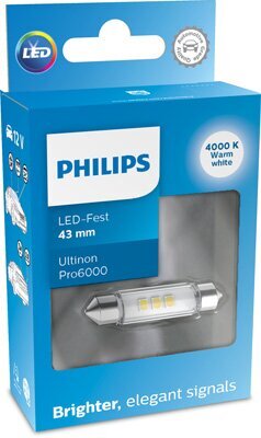 Glühlampe, Innenraumleuchte 12 V 1 W LED PHILIPS 11866WU60X1