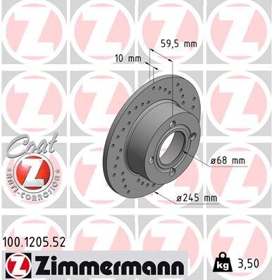 Bremsscheibe ZIMMERMANN 100.1205.52