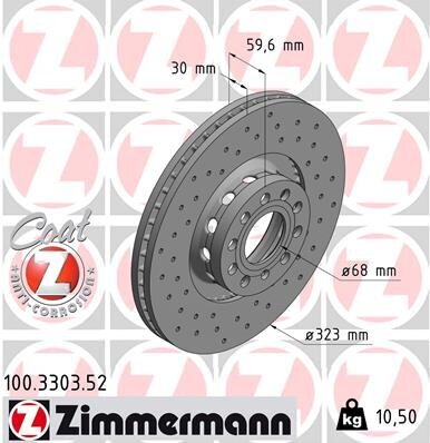 Bremsscheibe ZIMMERMANN 100.3303.52