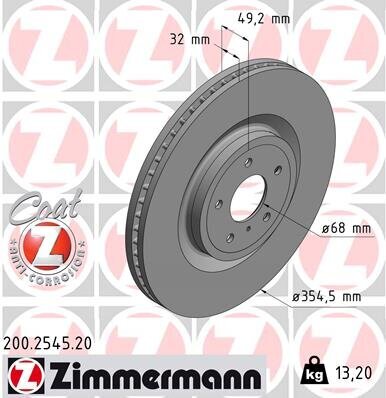 Bremsscheibe ZIMMERMANN 200.2545.20