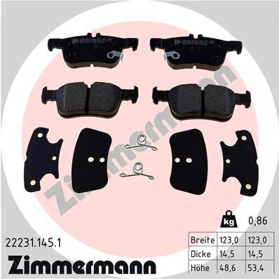 Bremsbelagsatz, Scheibenbremse ZIMMERMANN 22231.145.1