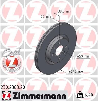 Bremsscheibe ZIMMERMANN 230.2363.20