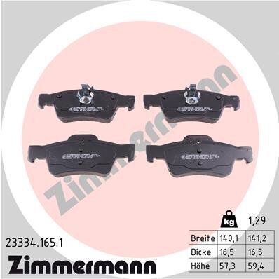 Bremsbelagsatz, Scheibenbremse ZIMMERMANN 23334.165.1