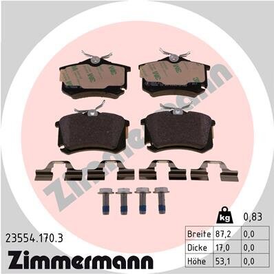 Bremsbelagsatz, Scheibenbremse ZIMMERMANN 23554.170.3