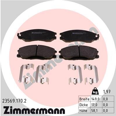 Bremsbelagsatz, Scheibenbremse ZIMMERMANN 23569.170.2