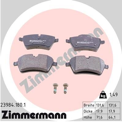 Bremsbelagsatz, Scheibenbremse ZIMMERMANN 23984.180.1