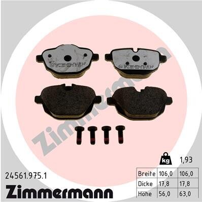 Bremsbelagsatz, Scheibenbremse ZIMMERMANN 24561.975.1