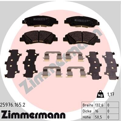 Bremsbelagsatz, Scheibenbremse ZIMMERMANN 25976.165.2