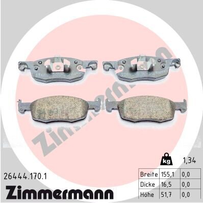 Bremsbelagsatz, Scheibenbremse ZIMMERMANN 26444.170.1