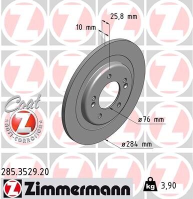 Bremsscheibe ZIMMERMANN 285.3529.20