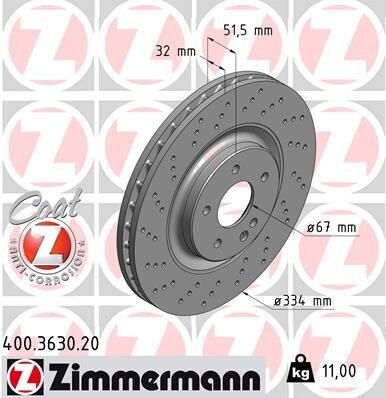 Bremsscheibe ZIMMERMANN 400.3630.20