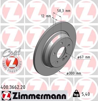 Bremsscheibe ZIMMERMANN 400.3662.20