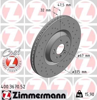 Bremsscheibe ZIMMERMANN 400.3670.52