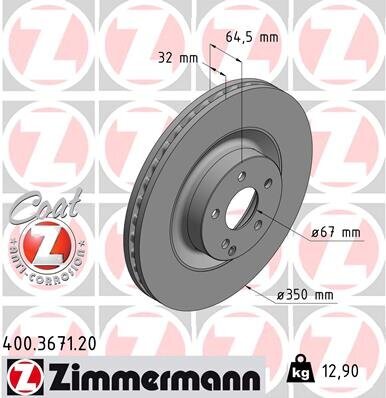 Bremsscheibe ZIMMERMANN 400.3671.20