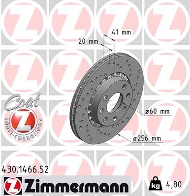 Bremsscheibe ZIMMERMANN 430.1466.52