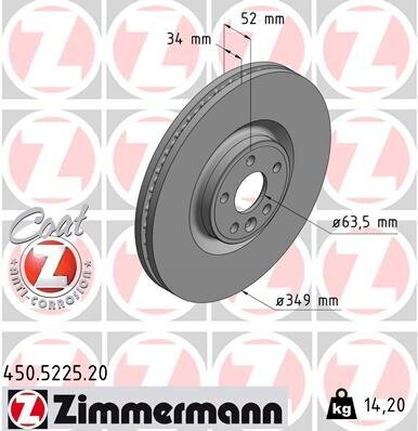 Bremsscheibe ZIMMERMANN 450.5225.20