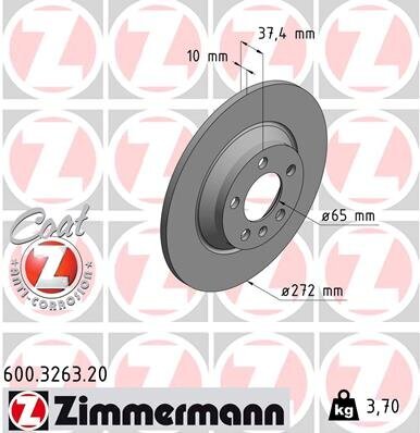 Bremsscheibe ZIMMERMANN 600.3263.20