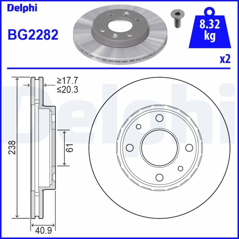 Bremsscheibe DELPHI BG2282