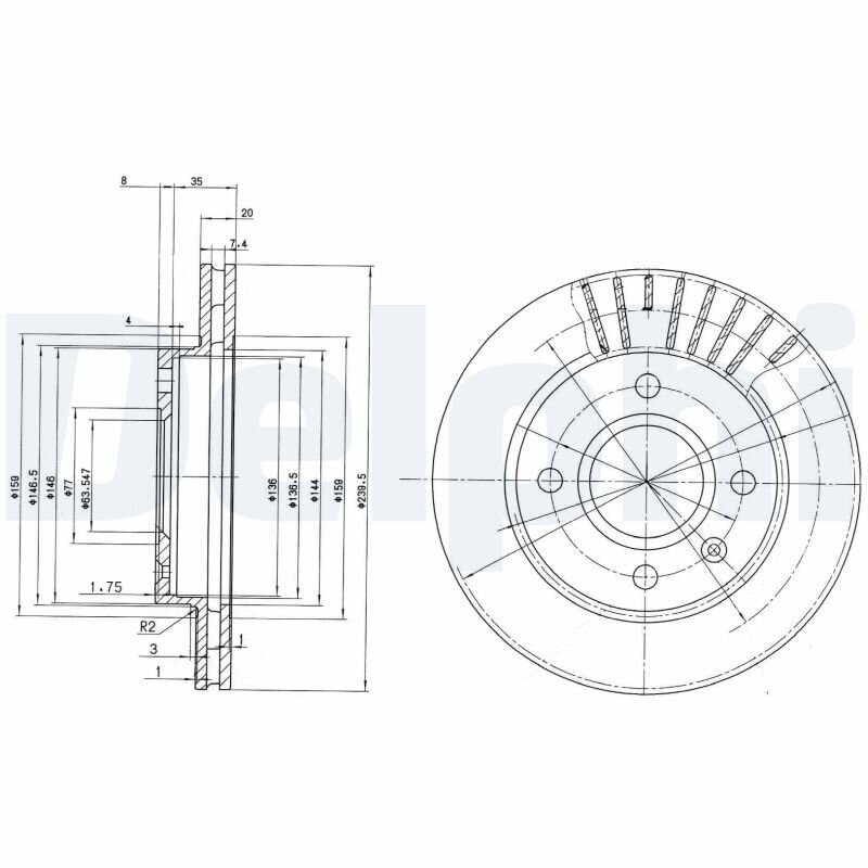 Bremsscheibe DELPHI BG2440C