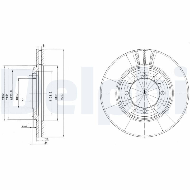 Bremsscheibe DELPHI BG2628