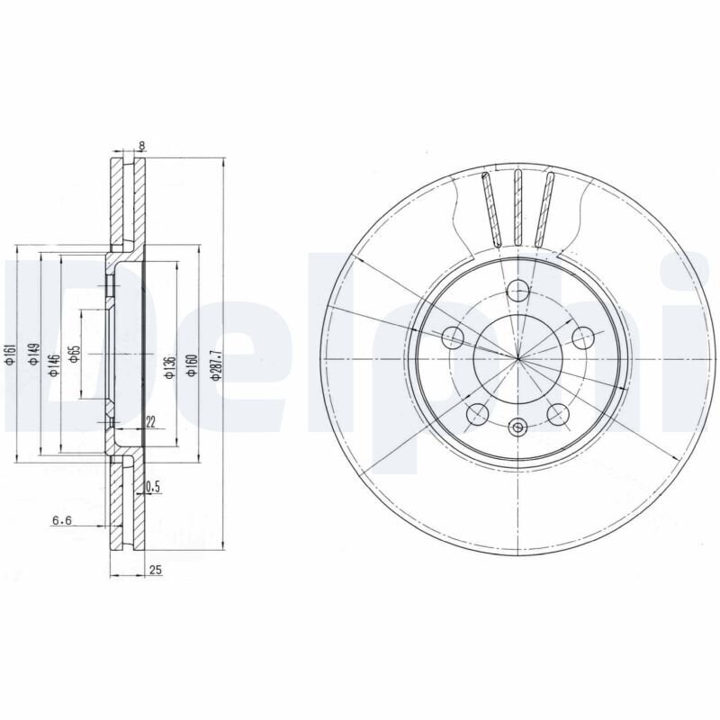 Bremsscheibe DELPHI BG2729