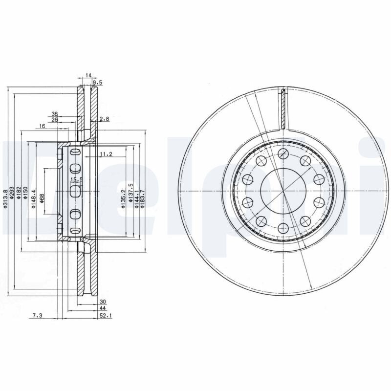 Bremsscheibe DELPHI BG3033