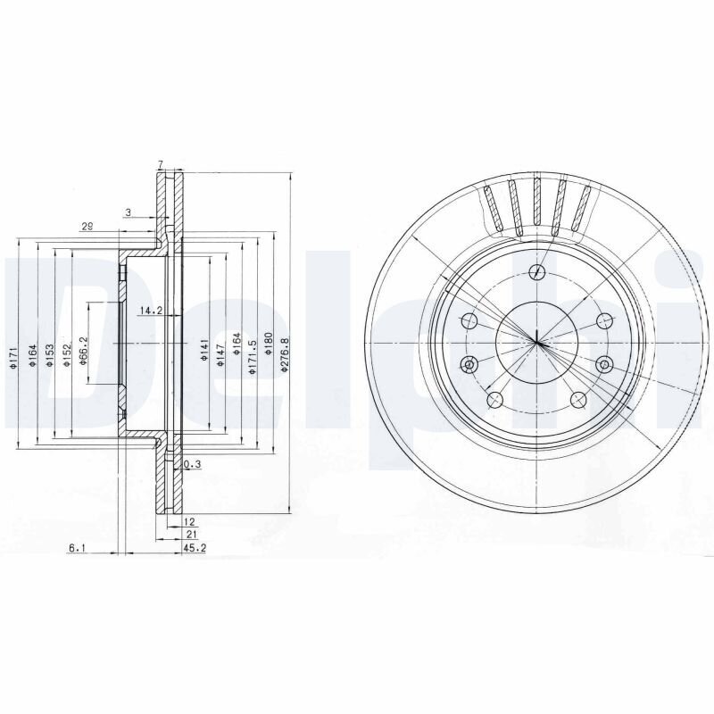 Bremsscheibe DELPHI BG3702C