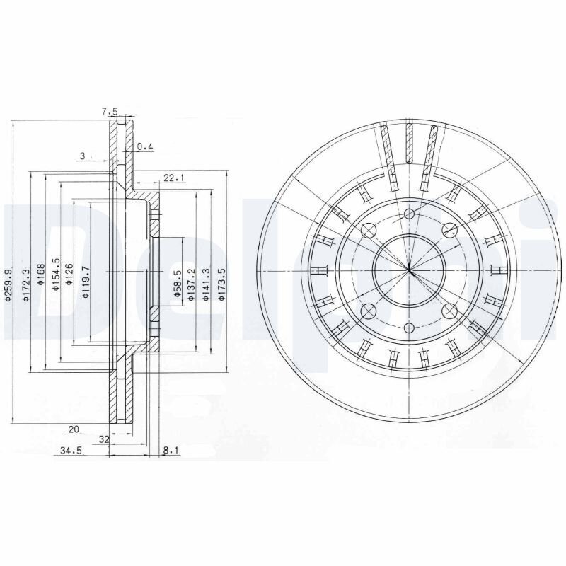 Bremsscheibe DELPHI BG3806