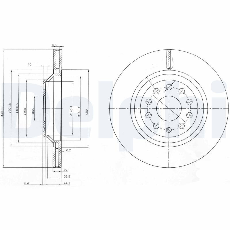 Bremsscheibe DELPHI BG3975