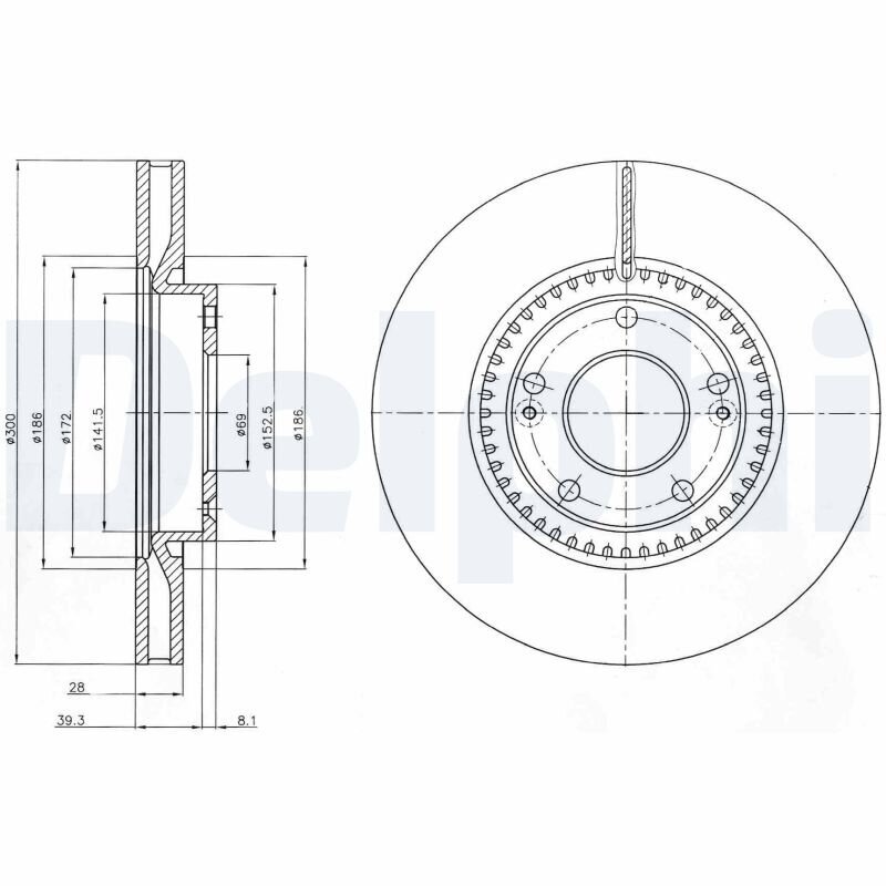 Bremsscheibe DELPHI BG4251C