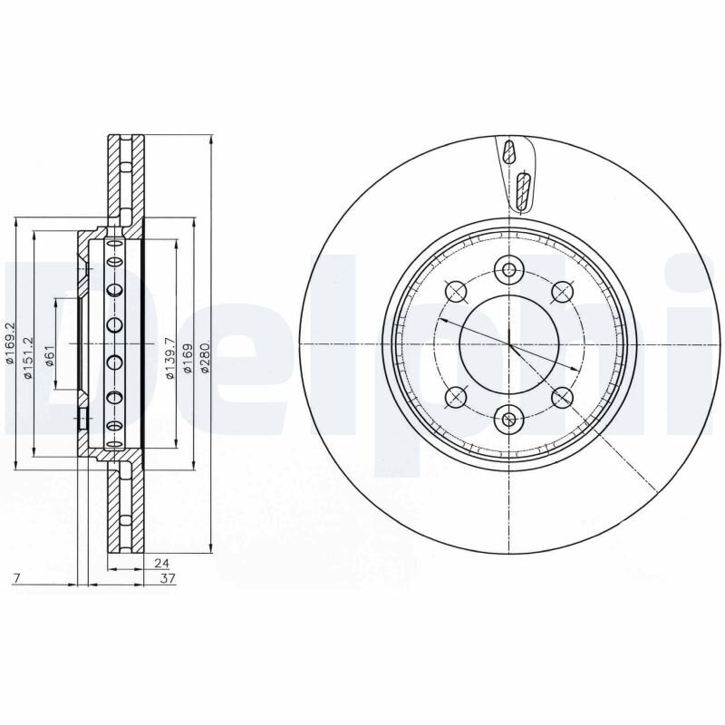 Bremsscheibe DELPHI BG4536C