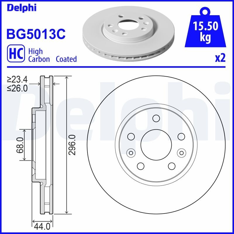 Bremsscheibe DELPHI BG5013C