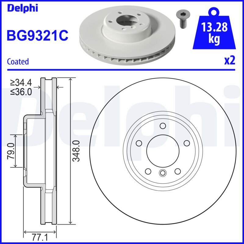 Bremsscheibe DELPHI BG9321C