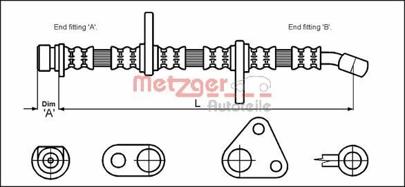 Bremsschlauch METZGER 4113500