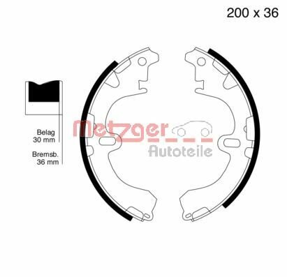 Bremsbackensatz METZGER MG 556