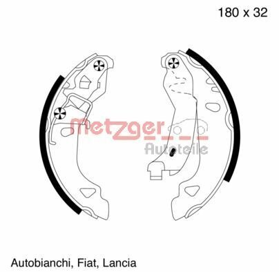 Bremsbackensatz METZGER MG 585