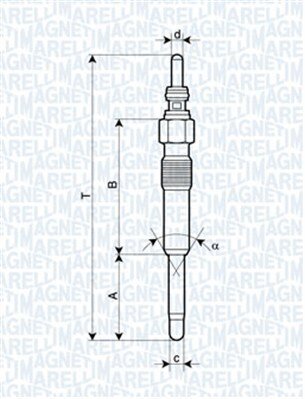 Glühkerze 11 V MAGNETI MARELLI 062900006304