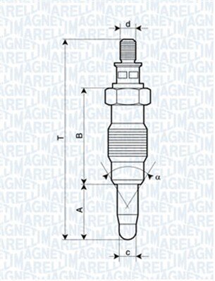 Glühkerze 11 V MAGNETI MARELLI 062900008304