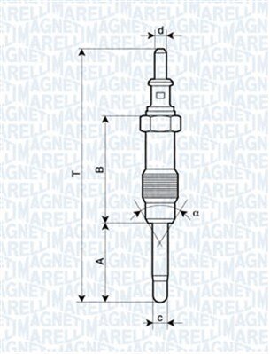 Glühkerze 11,5 V MAGNETI MARELLI 062900046304