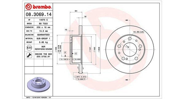 Bremsscheibe MAGNETI MARELLI 360406020900