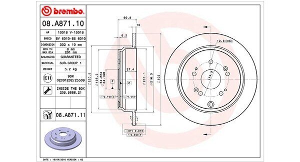 Bremsscheibe MAGNETI MARELLI 360406114300