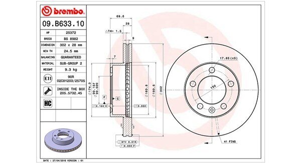 Bremsscheibe MAGNETI MARELLI 360406121100