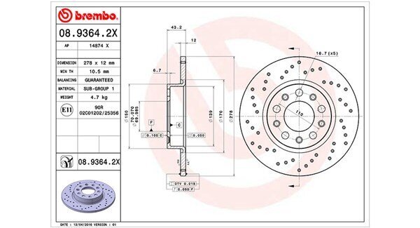 Bremsscheibe MAGNETI MARELLI 360406011402