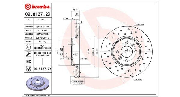 Bremsscheibe MAGNETI MARELLI 360406043902