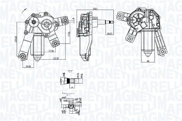 Wischermotor 12 V MAGNETI MARELLI 064073700010