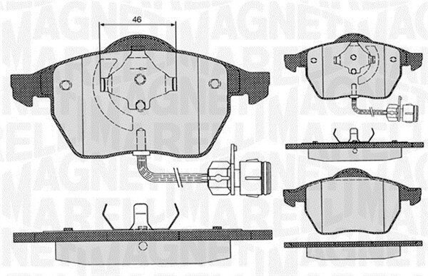 Bremsbelagsatz, Scheibenbremse MAGNETI MARELLI 363916060130